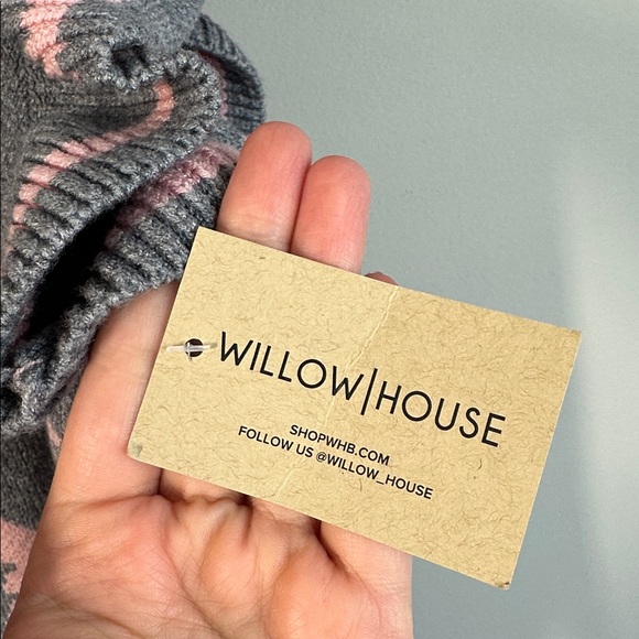 NWT Entro Gray Pink Bow Flutter Sleeve Quarter Zip Sweater Size L Coquette - Picture 5 of 12